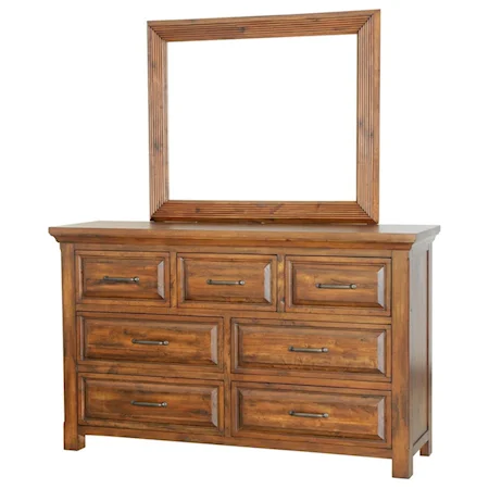 Rustic Dresser and Mirror Set